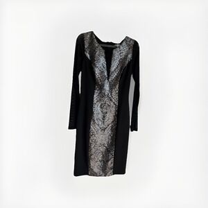 VTG Alberto Makali NewYork Black & Silver Sequin Women's Dress XS‎ 90s y2K